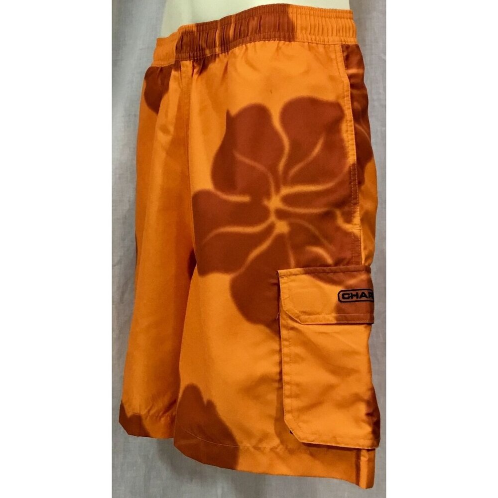 Chaps Swimwear Mens M Orange Trunks Aloha Hawaiian Swim Board Shorts Lined VTG - Picture 2 of 10